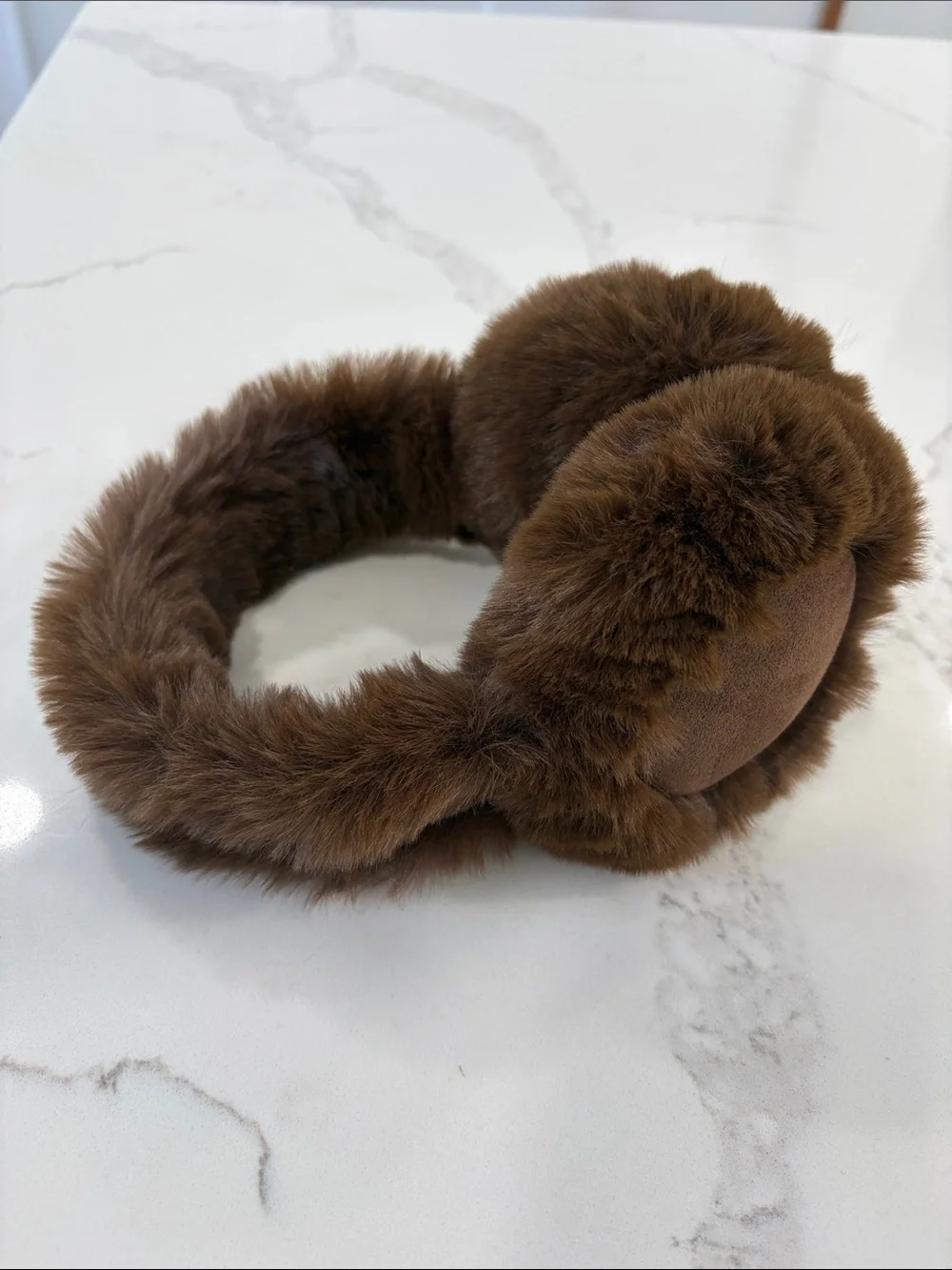 Brown Faux Fur & Suede Plush Earmuffs